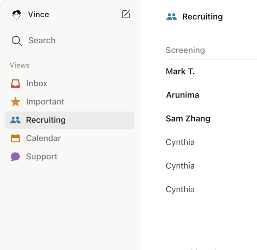 A preview image of the notion mail app