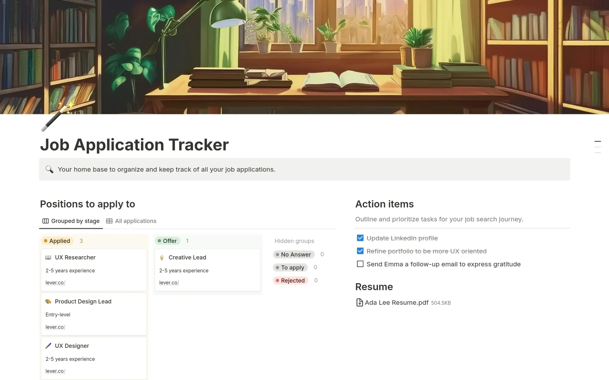 就活トラッカーテンプレートの画像