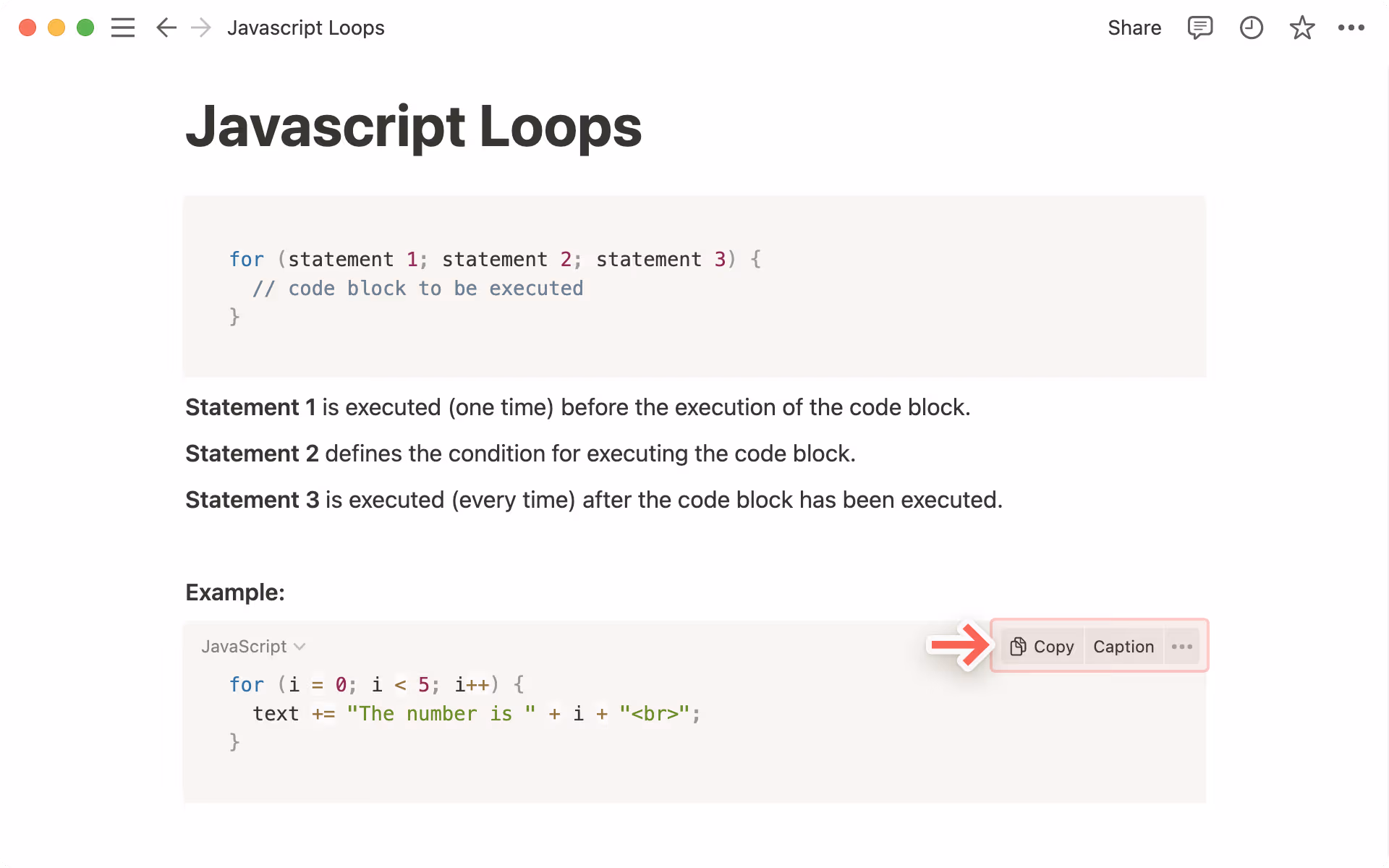 Copiar y añadir una descripción al código