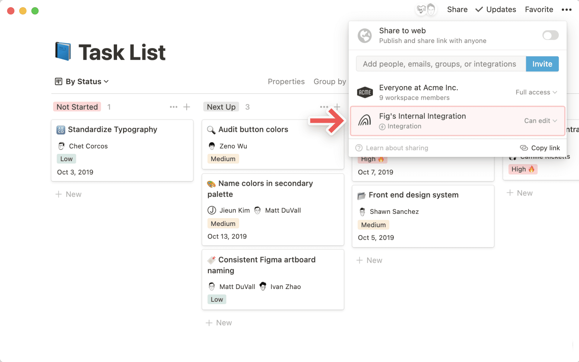 Añadir y gestionar integraciones - menú de integraciones