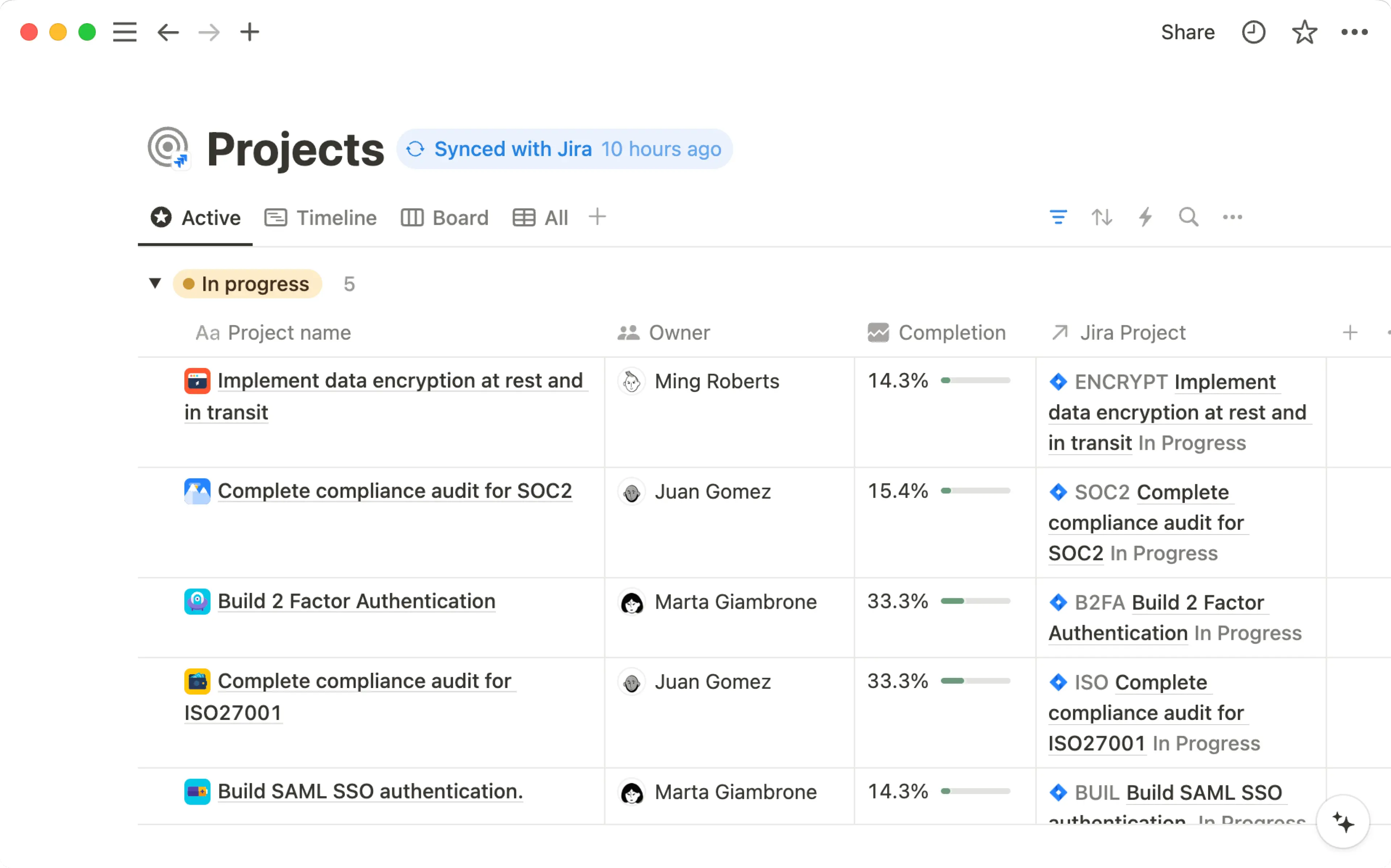 Captura de pantalla del banner de Jira Sync