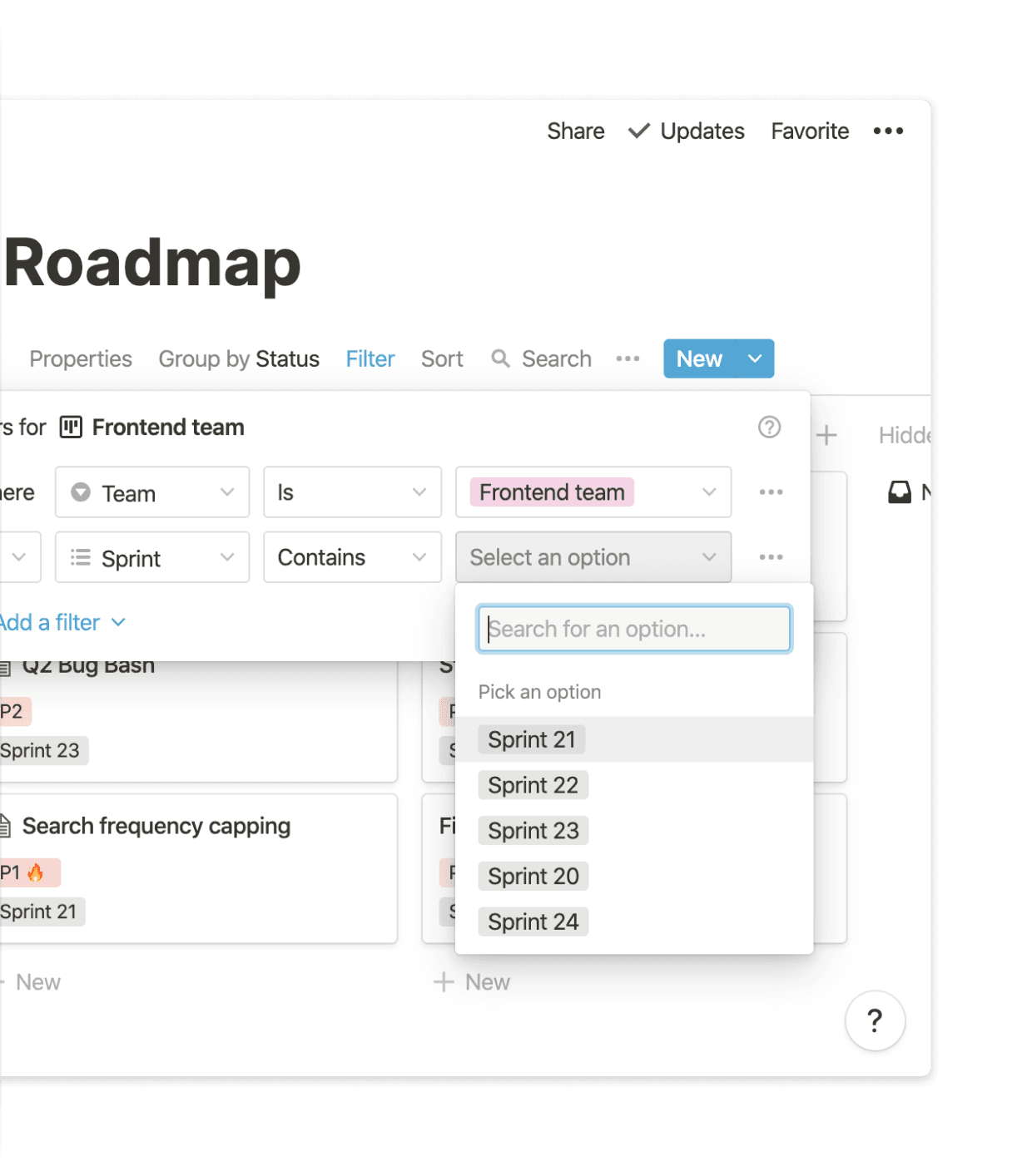 Filters give Branch flexibility when planning engineering work across teams.