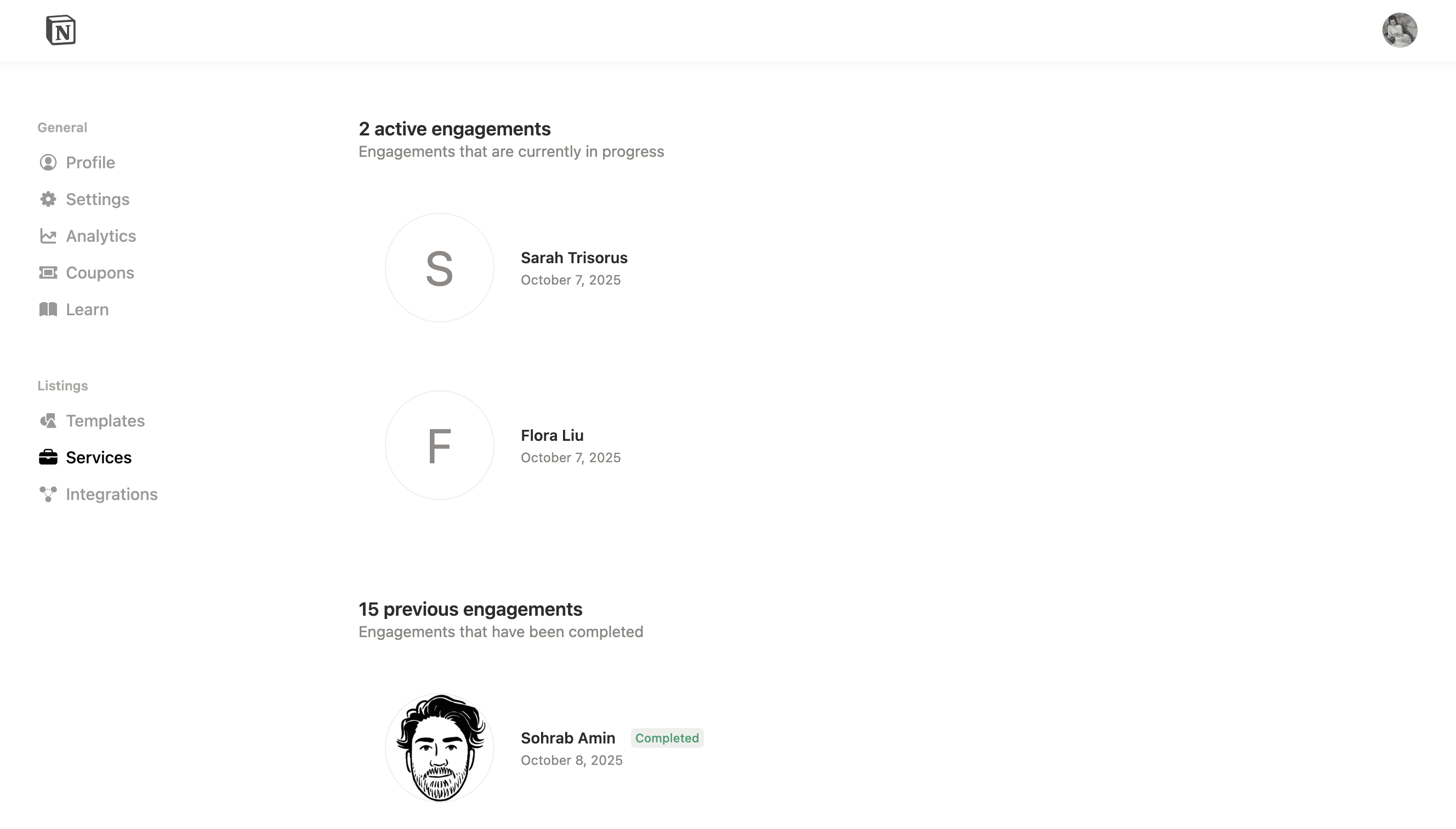 ca: gestionar proyectos de marketplace