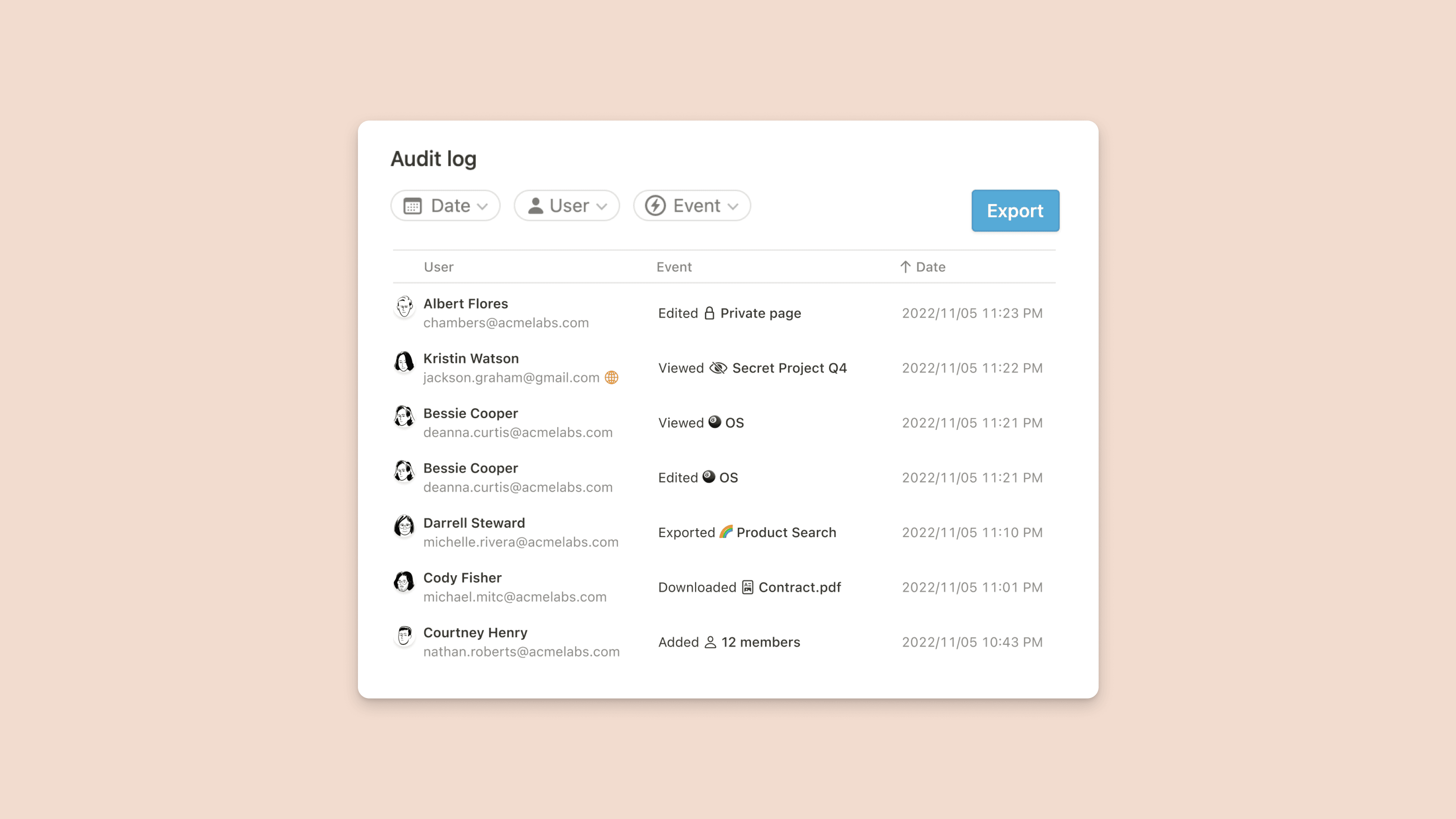 Registro de auditoría - Imagen héroe