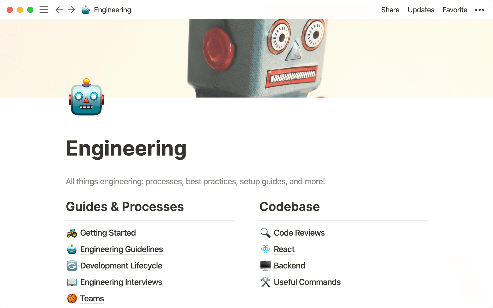 Each team can build a wiki that holds their most important information.