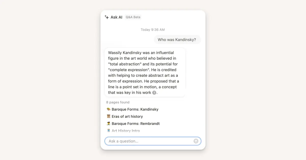 Accede a nueva información a partir de tu biblioteca de conocimientos personal mediante Q&A