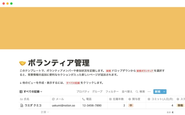 ボランティア管理