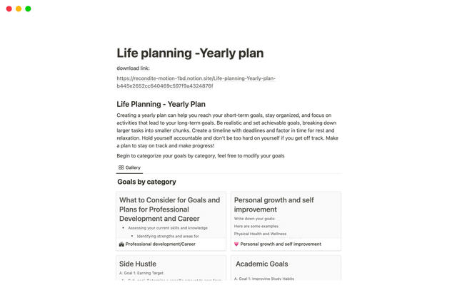 Yearly Life Organizer