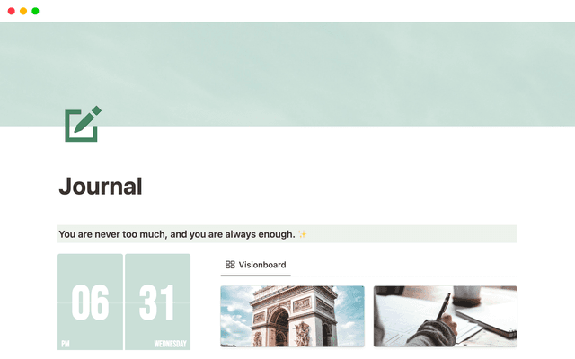Journal Notion Template